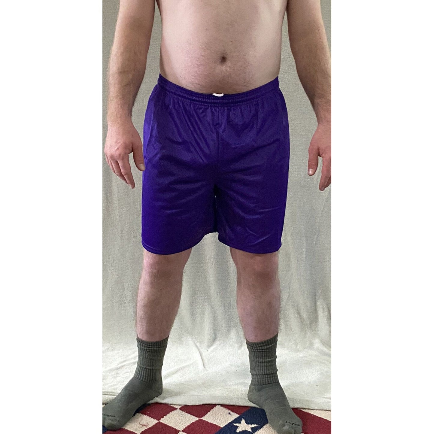 Soffe Men’s Medium Purple Basketball Training Polyester Mesh Shorts