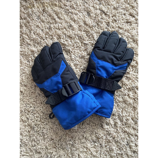 Old Navy Boy’s Size Small Black Blue Winter Snow Gloves