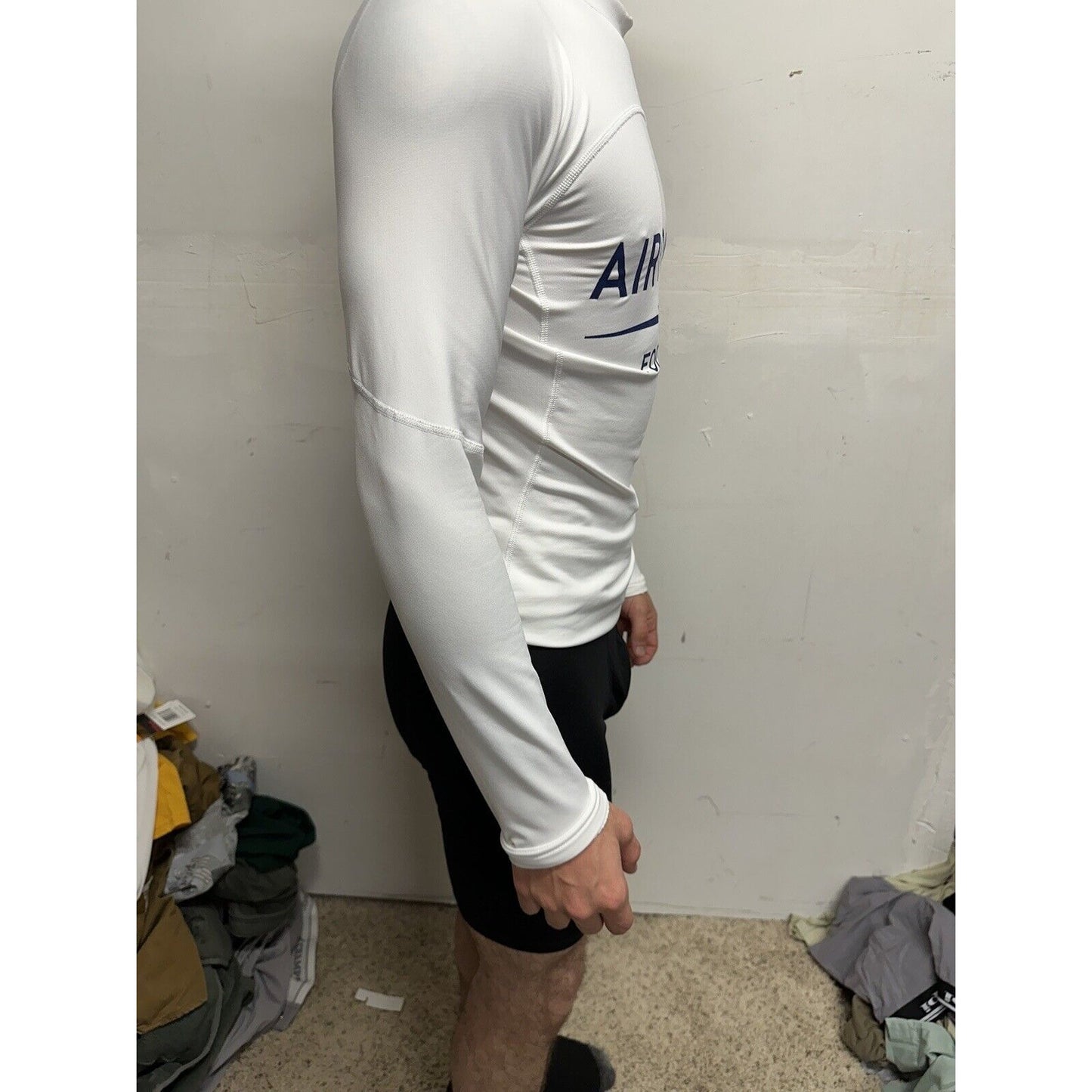 Men’s White Nike Pro Compression Hyper Warm Air Force Prep Football Shirt