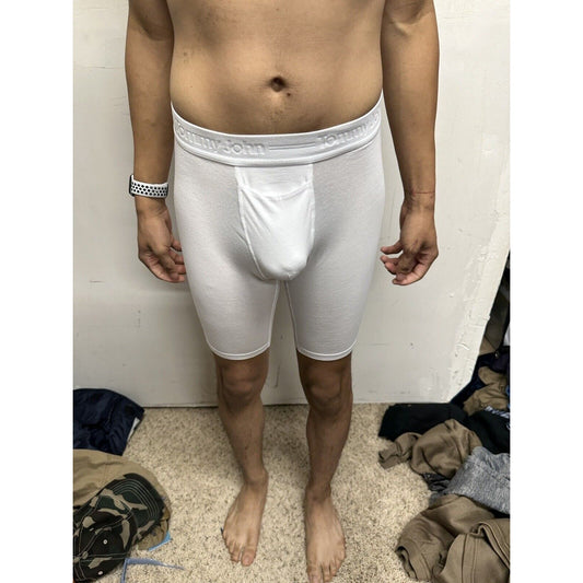 Men’s TJ Small Cotton Basics 5% Cotton White Boxer Briefs