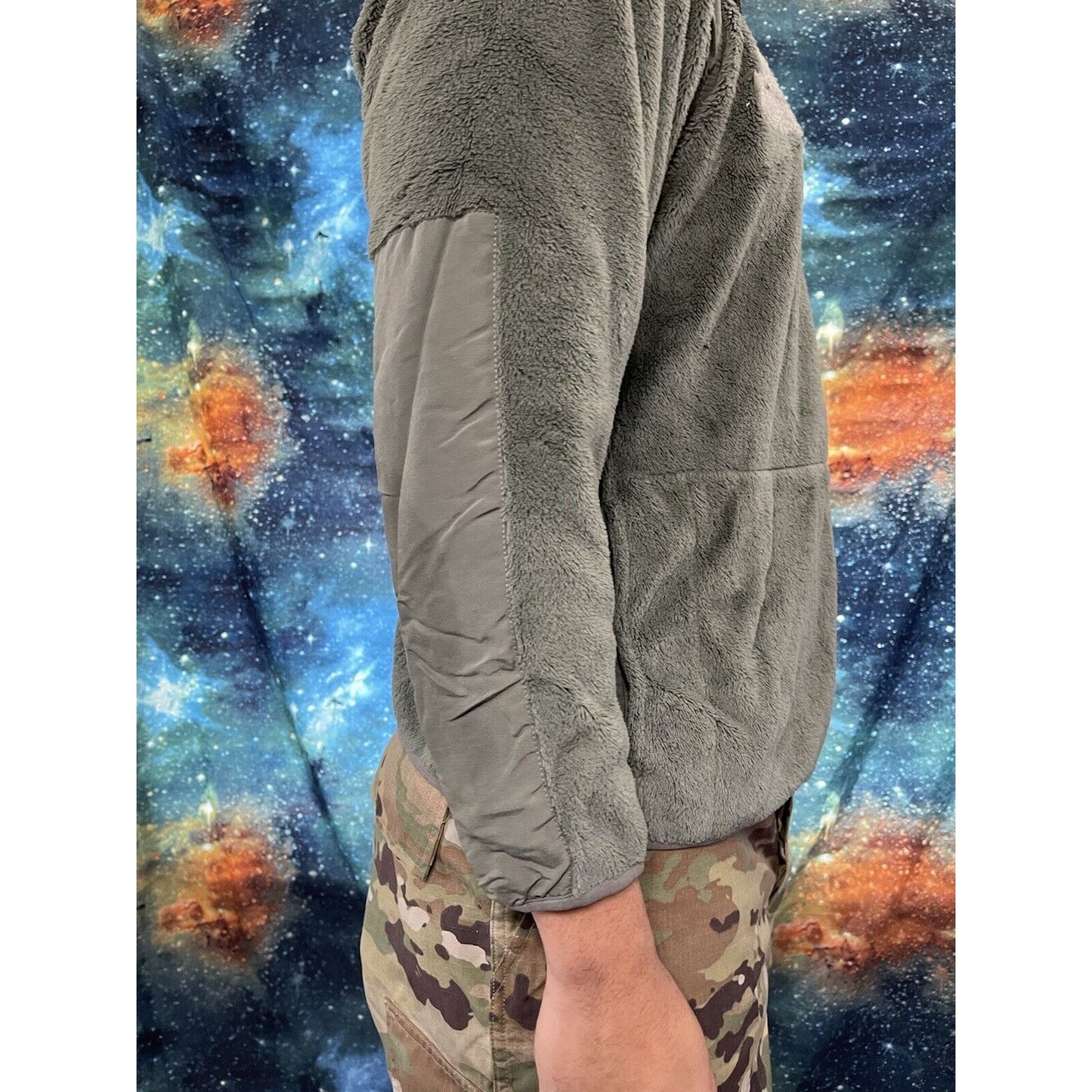 Men’s Small Short Sage Green Fleece Zip Jacket Cold Weather Gen III