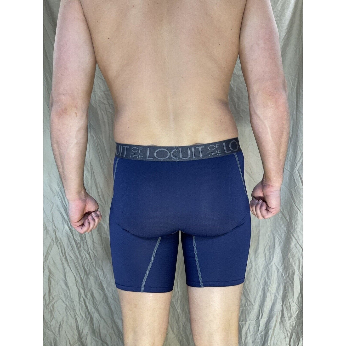 men's fruit of the loom dark blue compression boxer briefs medium
