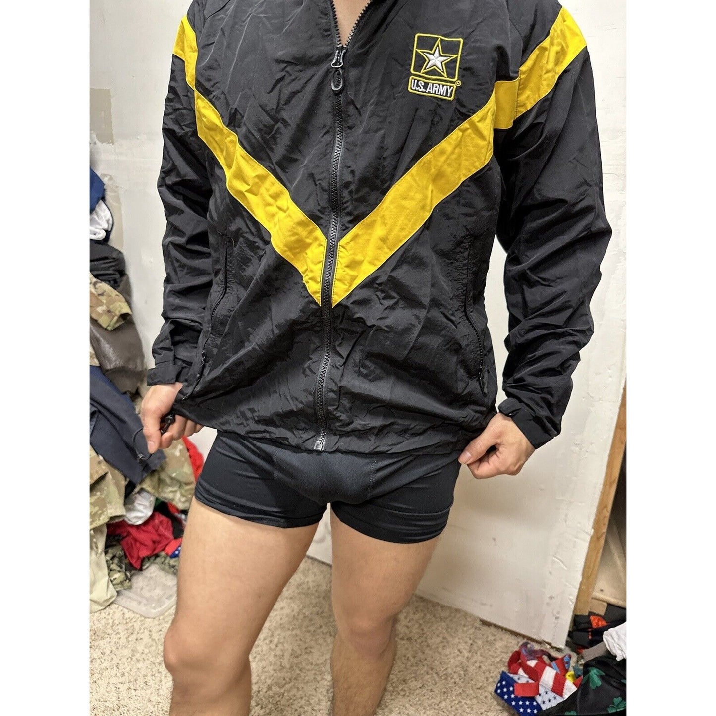 Men’s Army Jacket Apfu Small Regular Black Uniform Pt