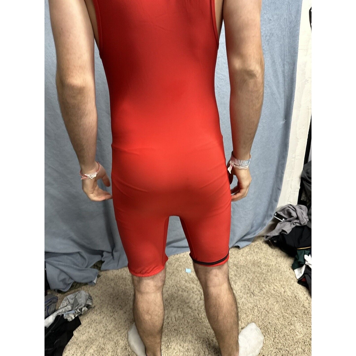 Men’s Red Alleson Athletics Large Red Wrestling Singlet