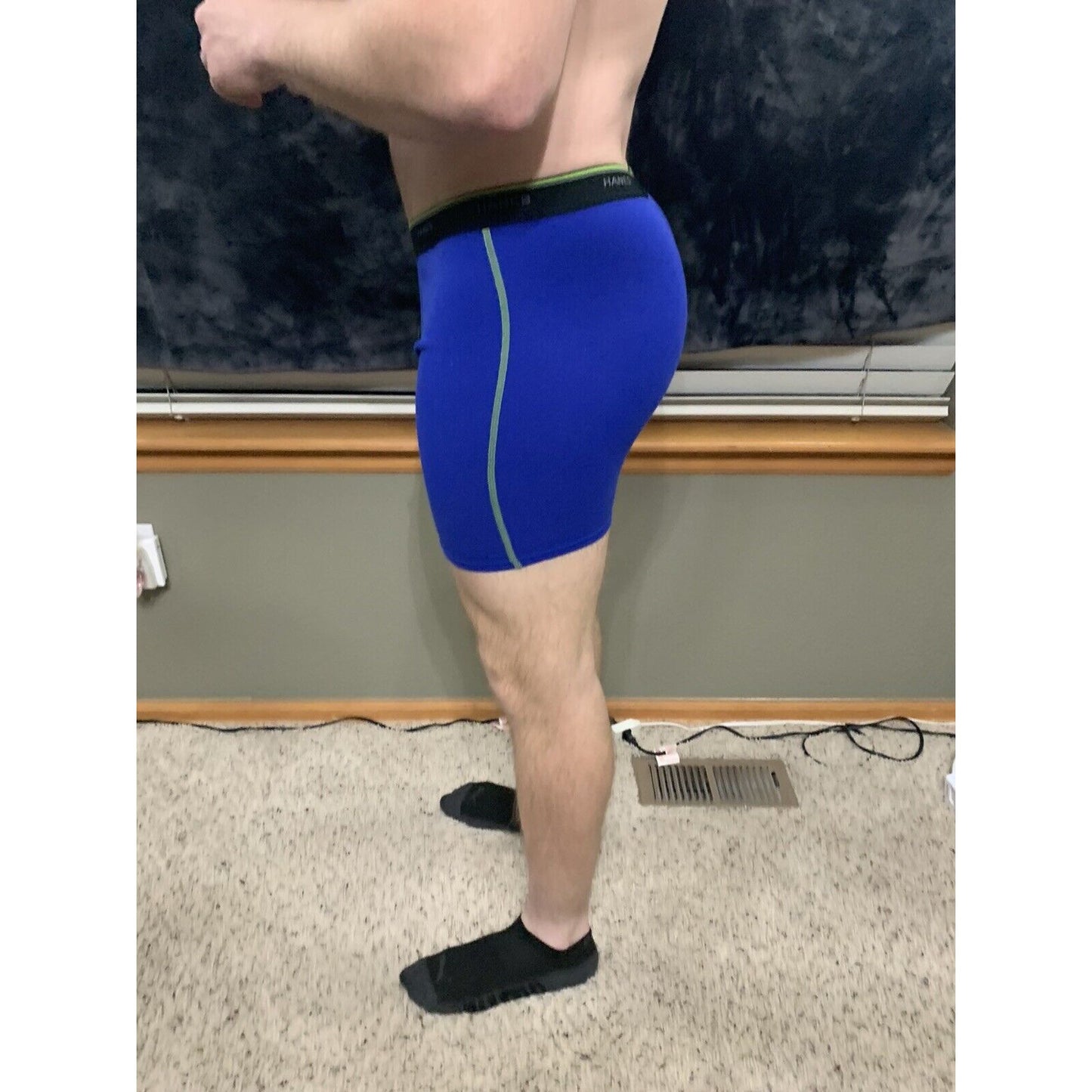 Men’s Hanes Comfort Flex Royal Blue Black Band Boxer Briefs