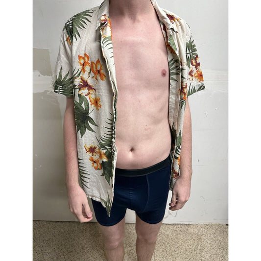 men’s button up aeropostale hawaiian short sleeve shirt medium