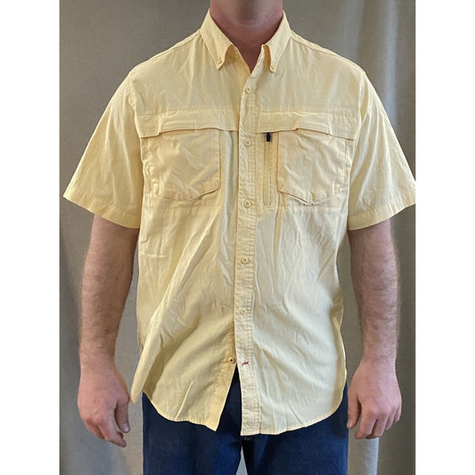 Coleman The Outdoor Co. Mens XL Yellow Polyester-blend Button-down Short sleeves