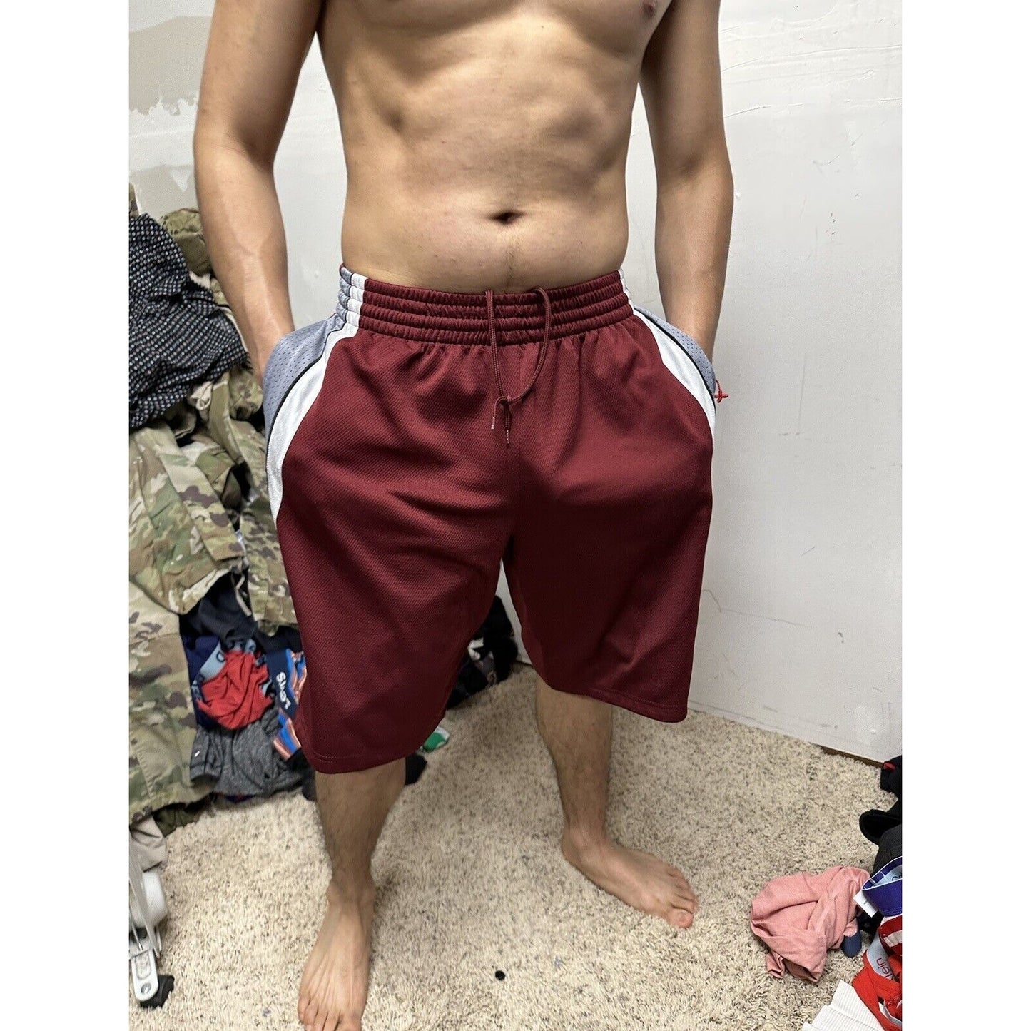 Men’s Maroon Simply For Sports Medium Athletic Shorts With Pockets