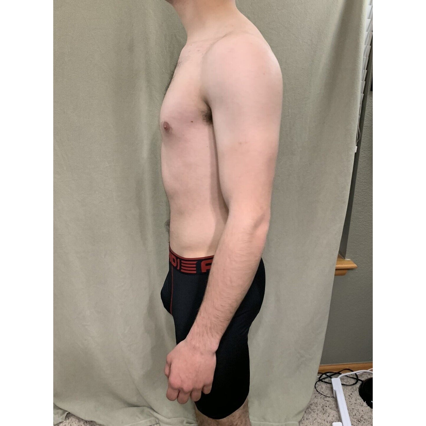 Men’s Black With Red Band Medium AND1 Compression Performance Boxer Briefs