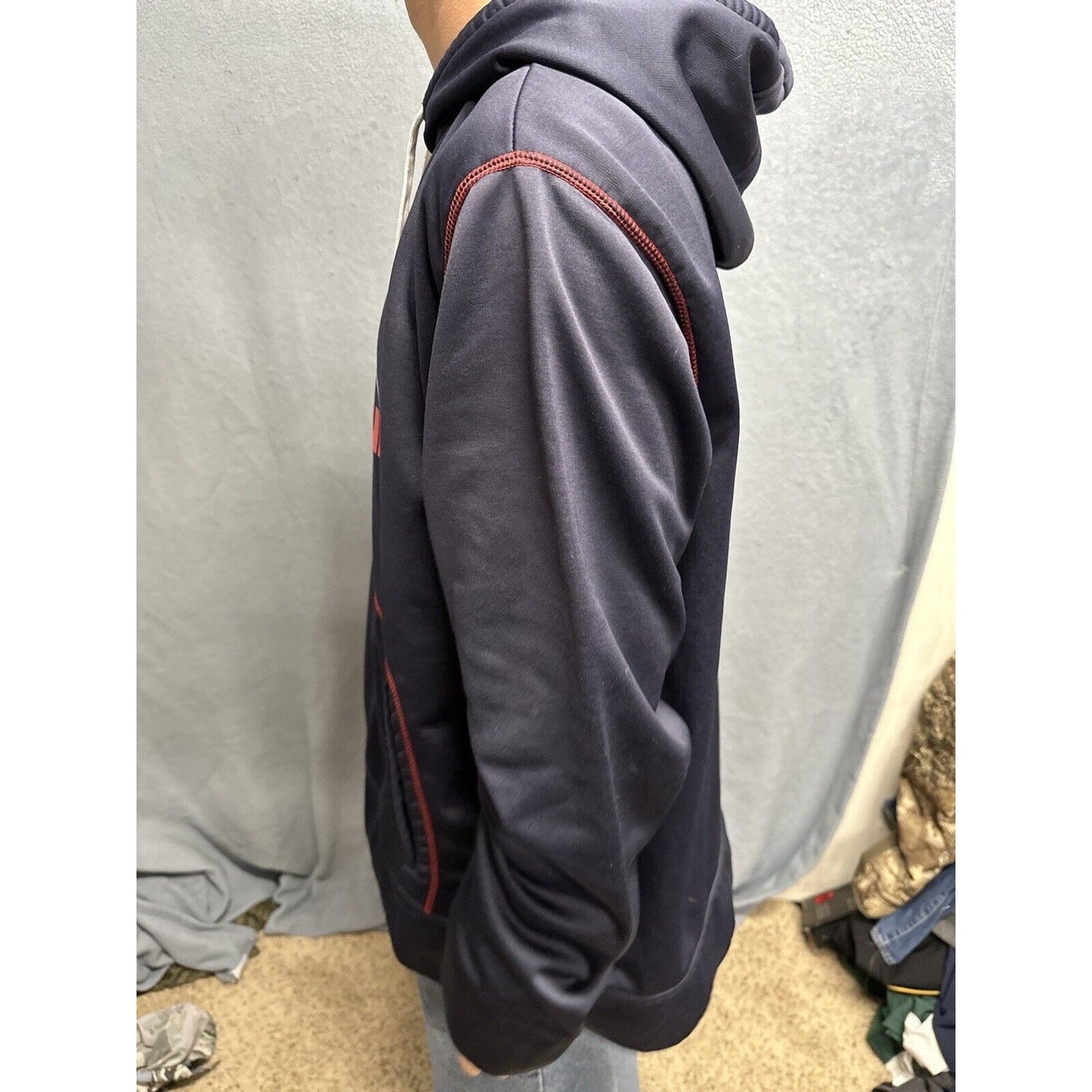 Men’s Dark Blue And Red AND1 Pullover Hoodie 2XL