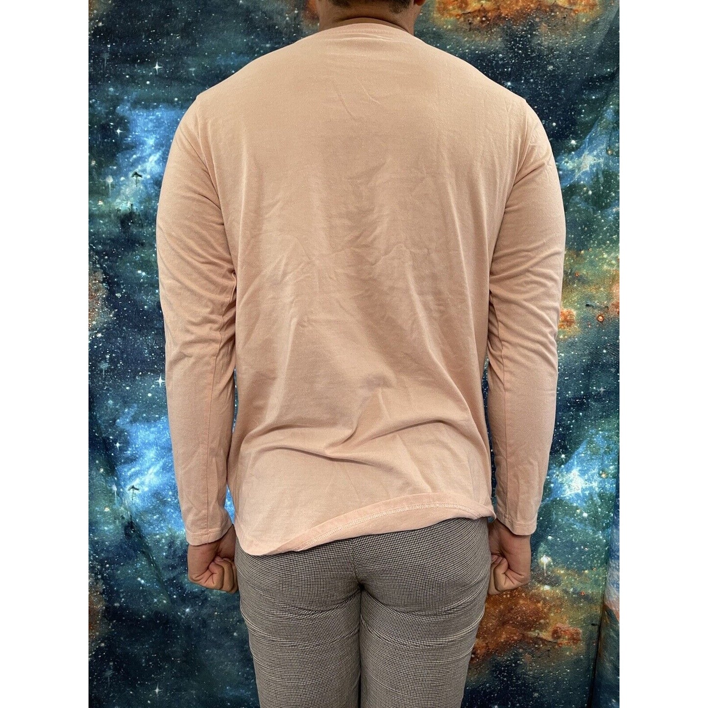 Men’s Fashion nova large long sleeve side zipper pullover Peach Color