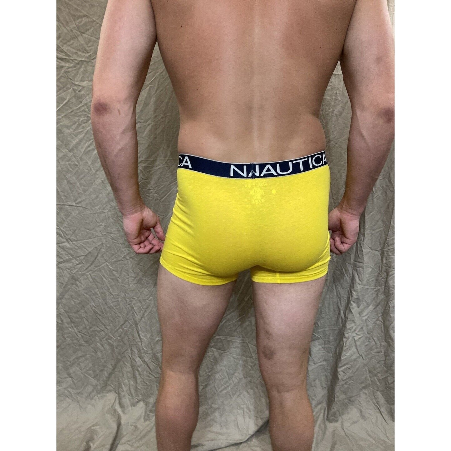 men's nautica 5% spandex boxer brief yellow Medium