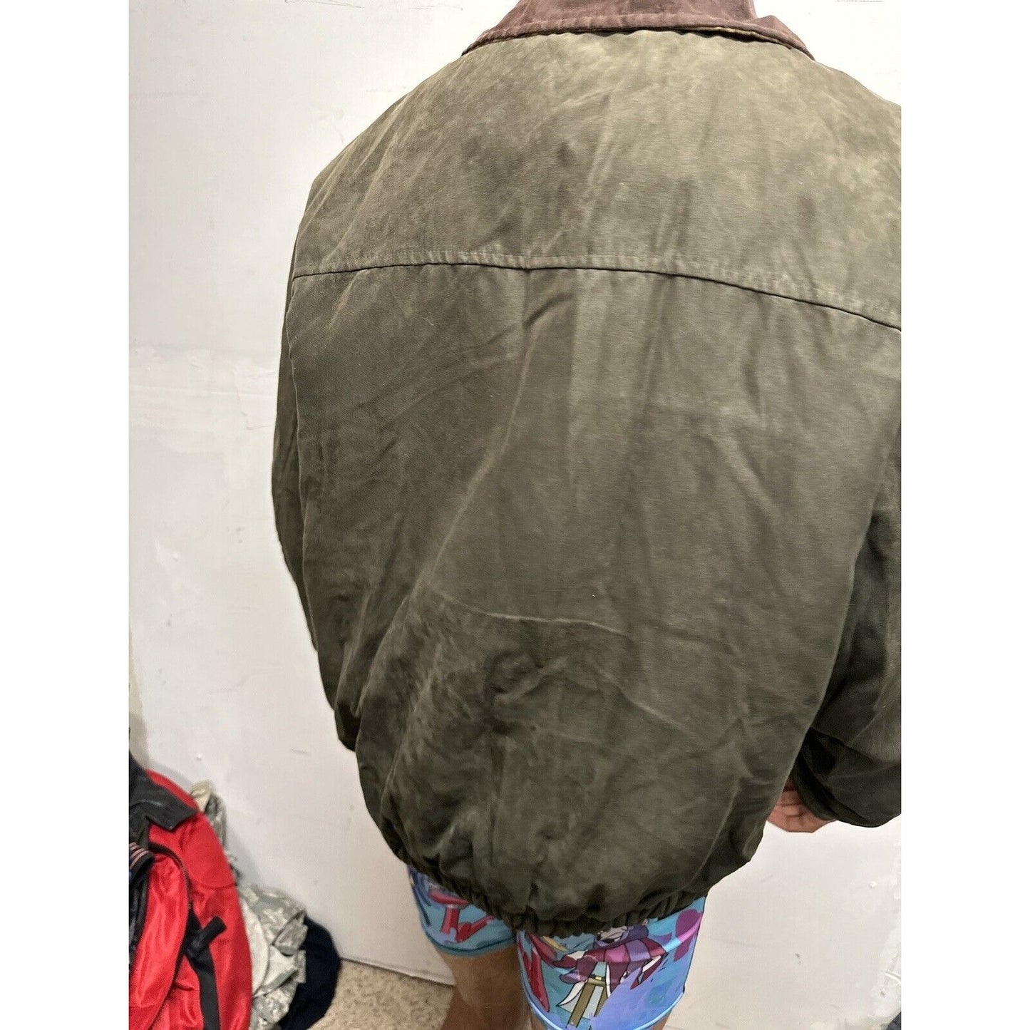 Men’s Forest Green Weather Report Full Zip Jacket Poly Suede Look