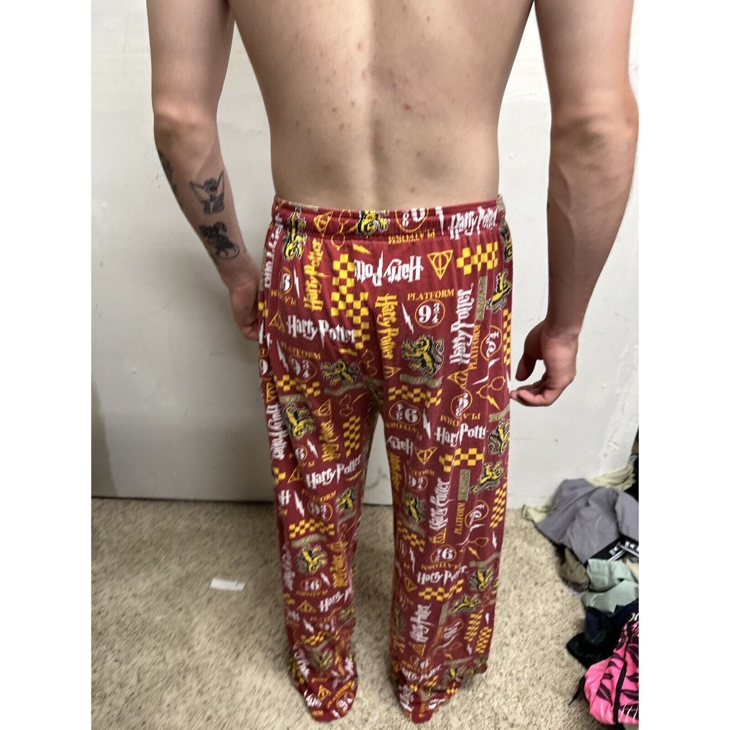 MENS XL Harry Potter Hogwarts Gryffindor Sleep Lounge Pajama Pants Platform