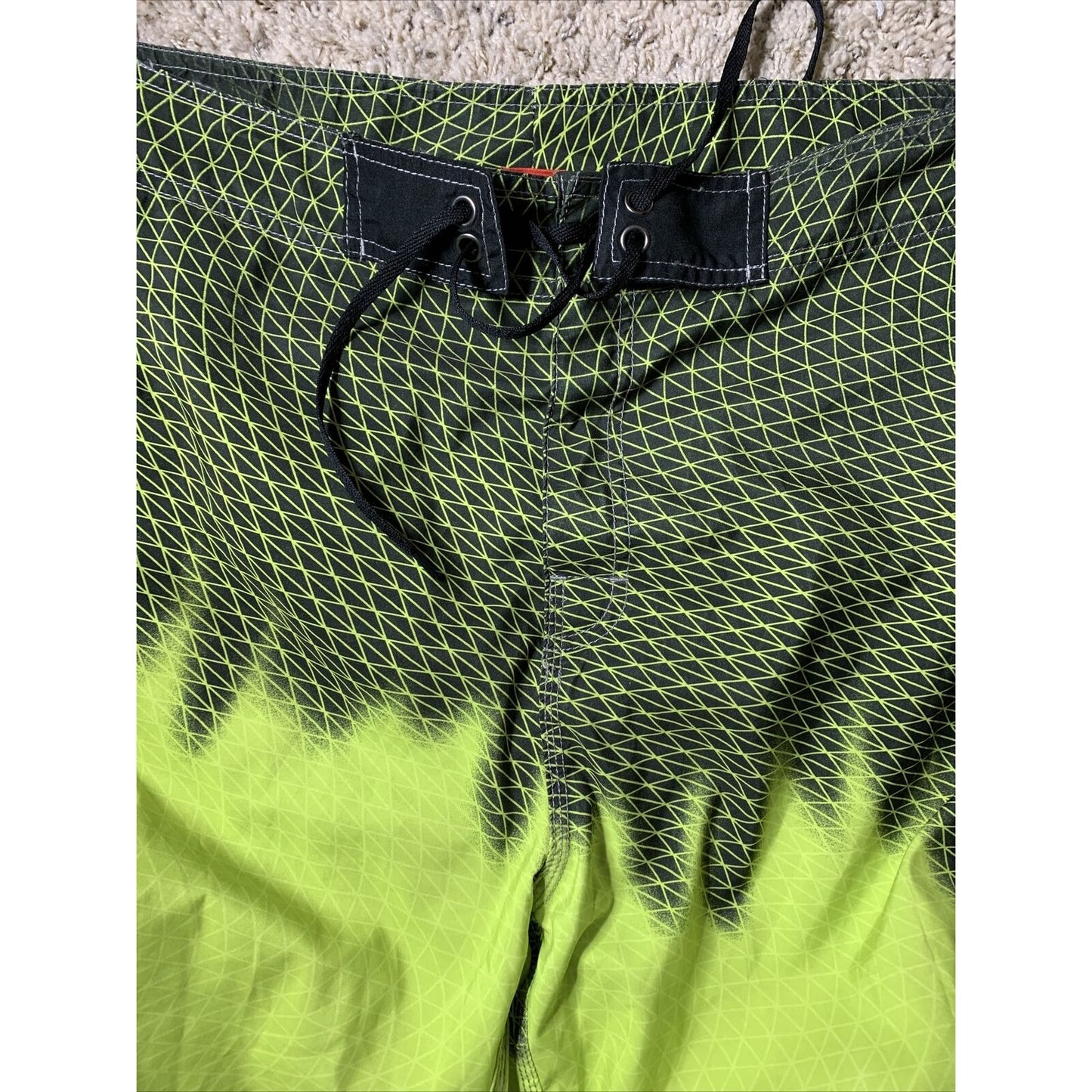 Nonwe Men's Multi-Color Boardshorts / Lined Swim Trunks; SIZE: 36 Black & Yellow