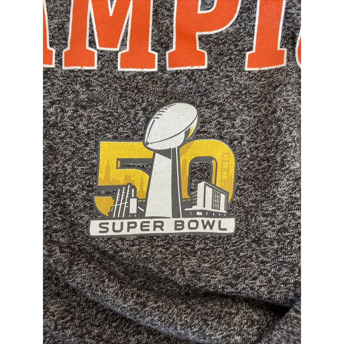 Men's 2XL Gray Denver Broncos Super Bowl 50 Champions