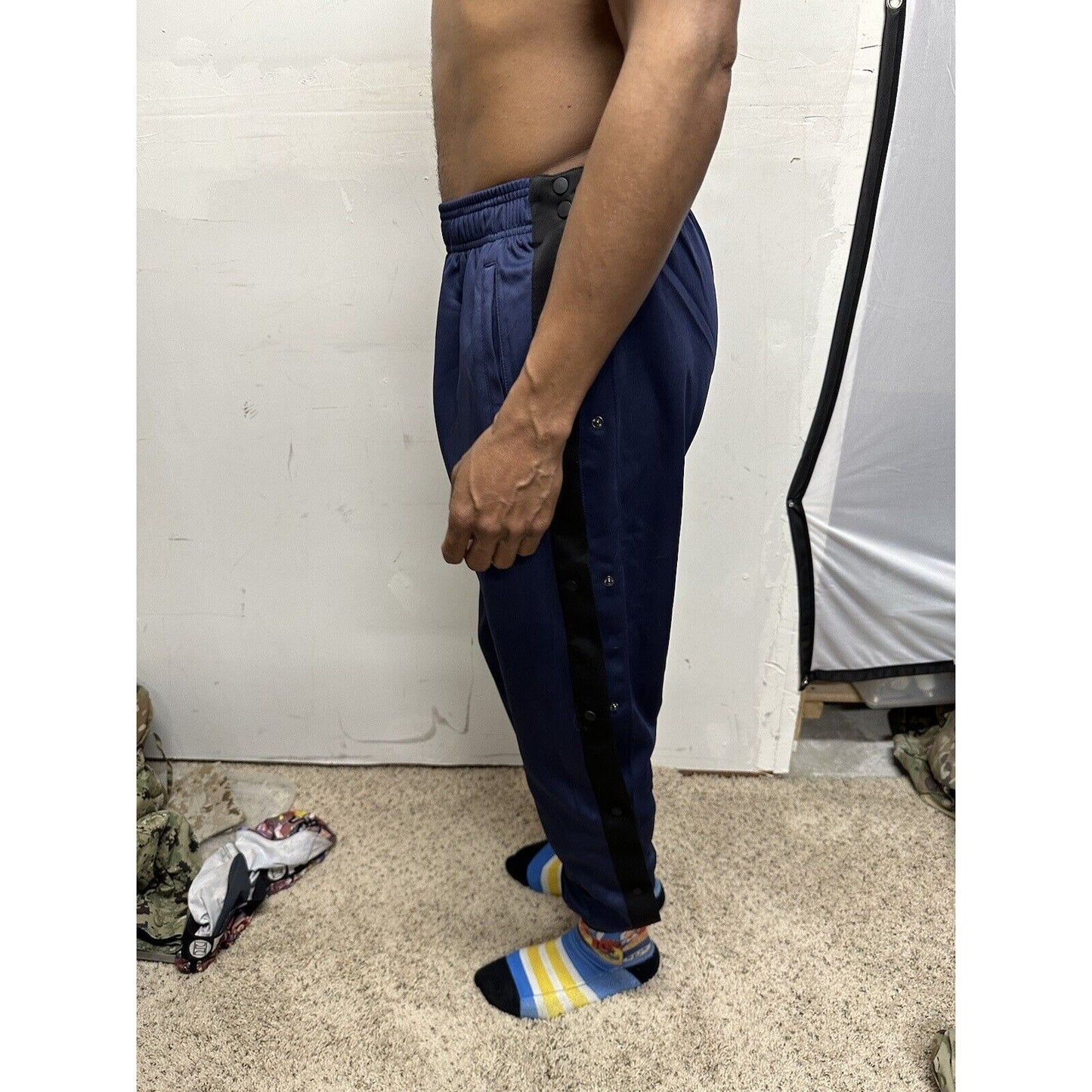 baleaf mens pants Snap Sides Track/basketball small blue