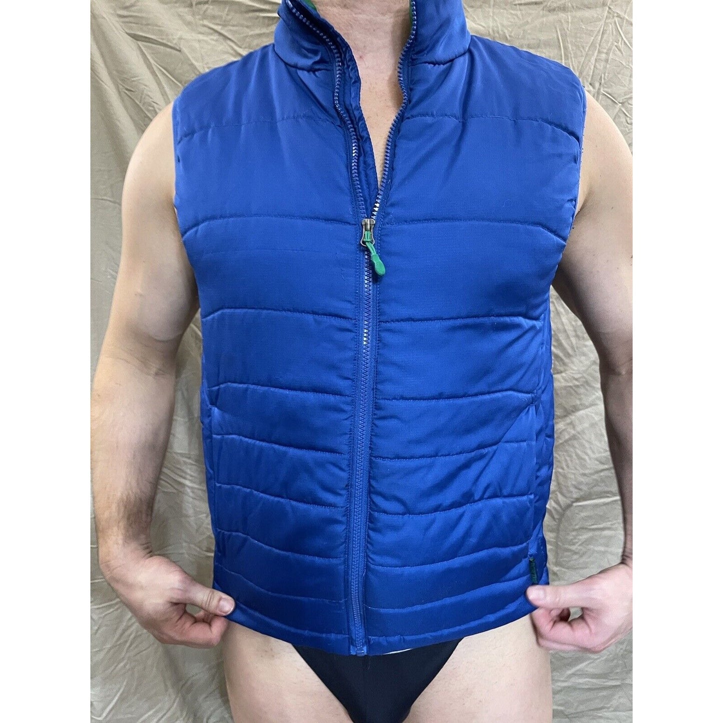 men's pacific trail blue sleeveless vest Small