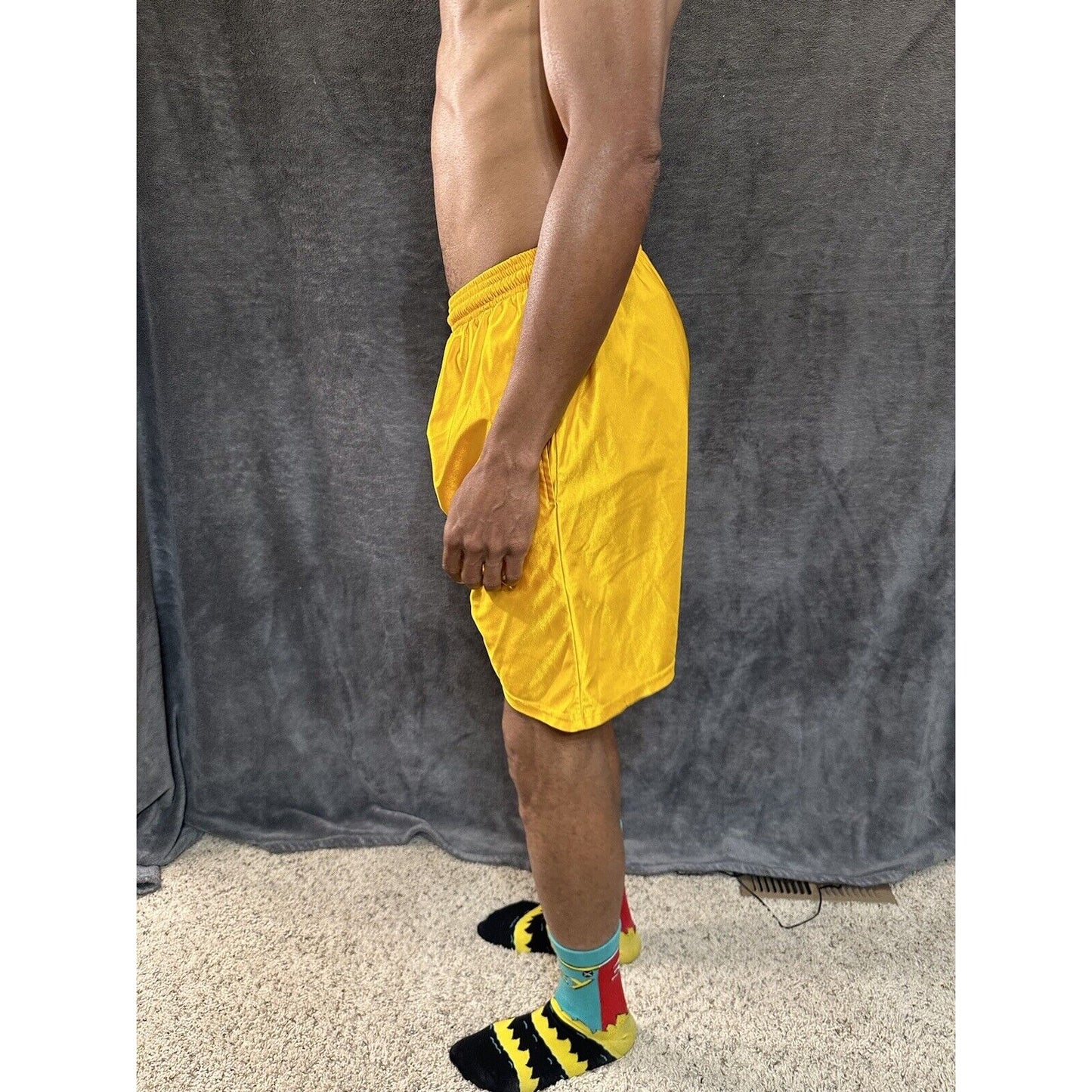 Men’s Gold Dazzle Medium Russell Athletic Shorts With Pockets