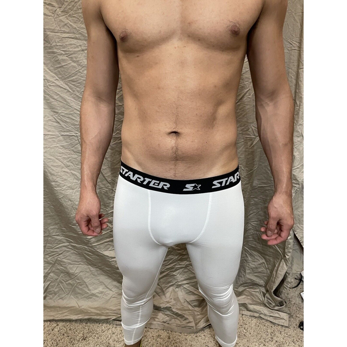 boy's youth large 10-12 starter white base layer compression pants