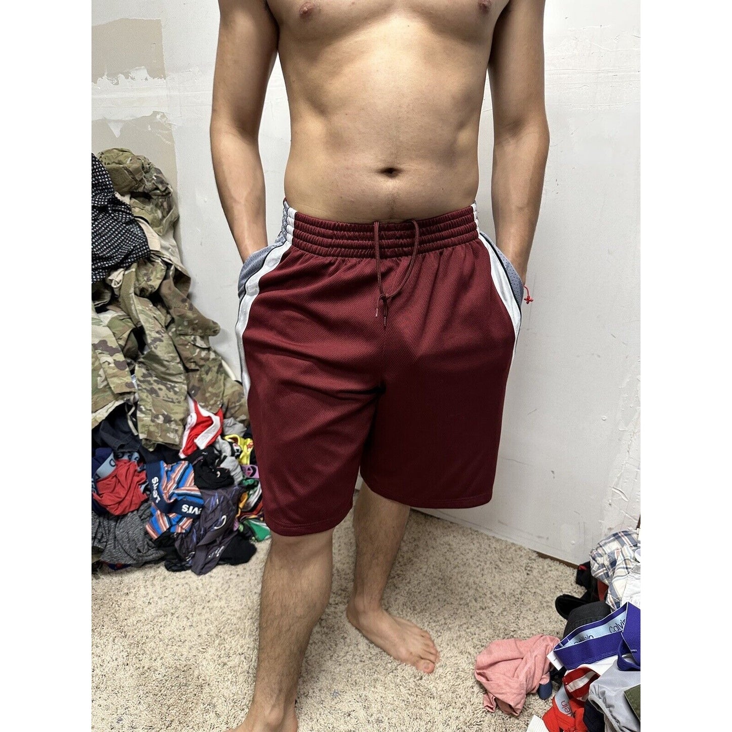 Men’s Maroon Simply For Sports Medium Athletic Shorts With Pockets