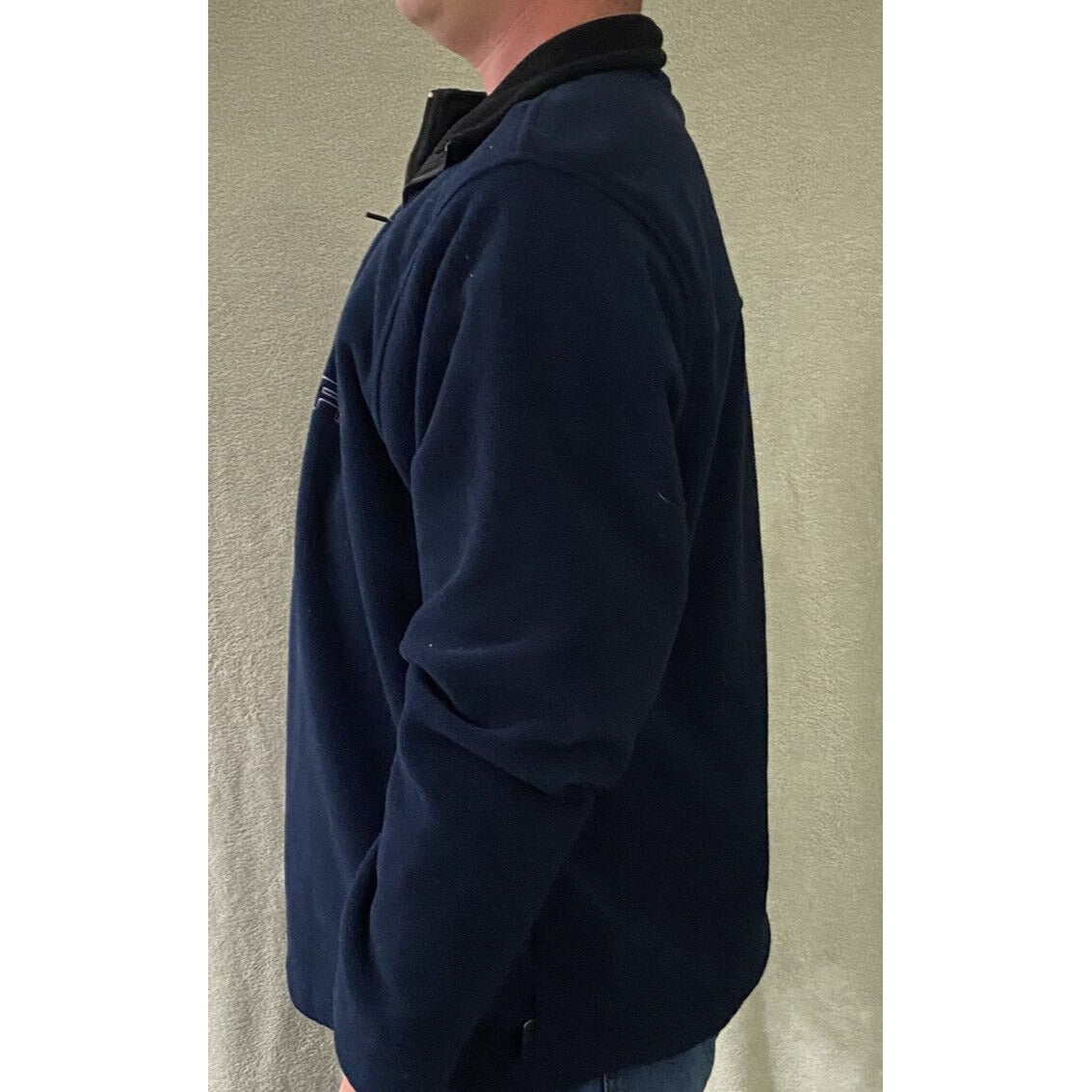 Old Navy Men’s XL Navy Blue Logo Polyester Quarter-zip Soft Pullover Jacket