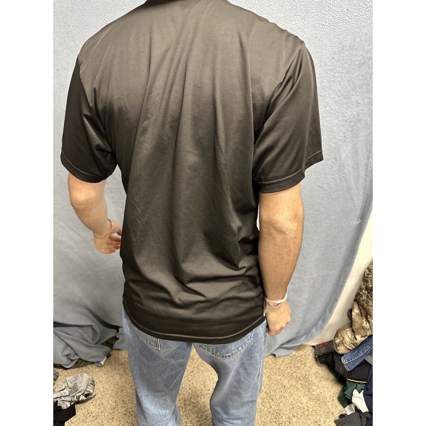 Men’s Army Small Tshirt Physical Fitness Uniform Black Polyester