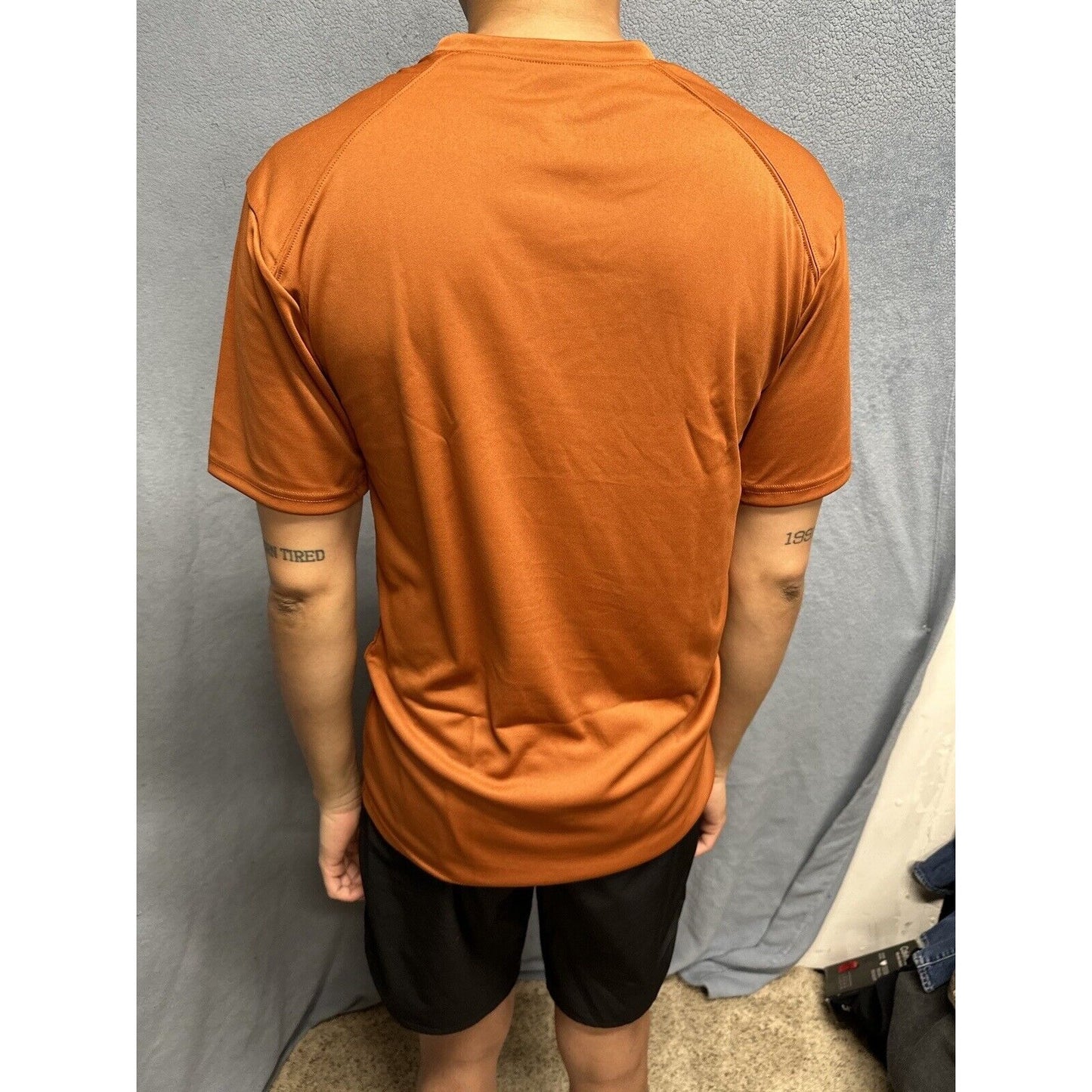 Men’s Small Badger Sport Burnt Orange Short Sleeve Tshirt Polyester