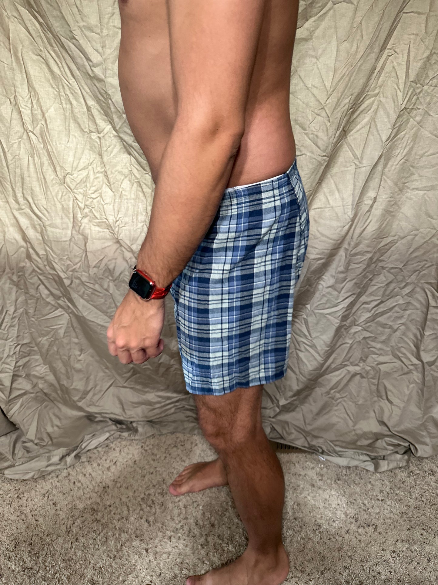 Men’s George blue plaid boxers size small boxer shorts
