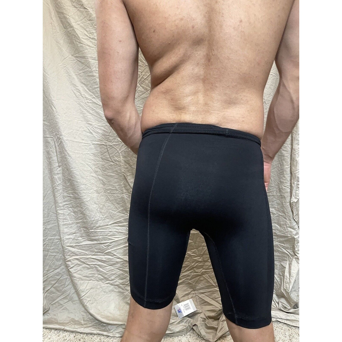 Men's brooks nylon spandex black XS extra small compression shorts