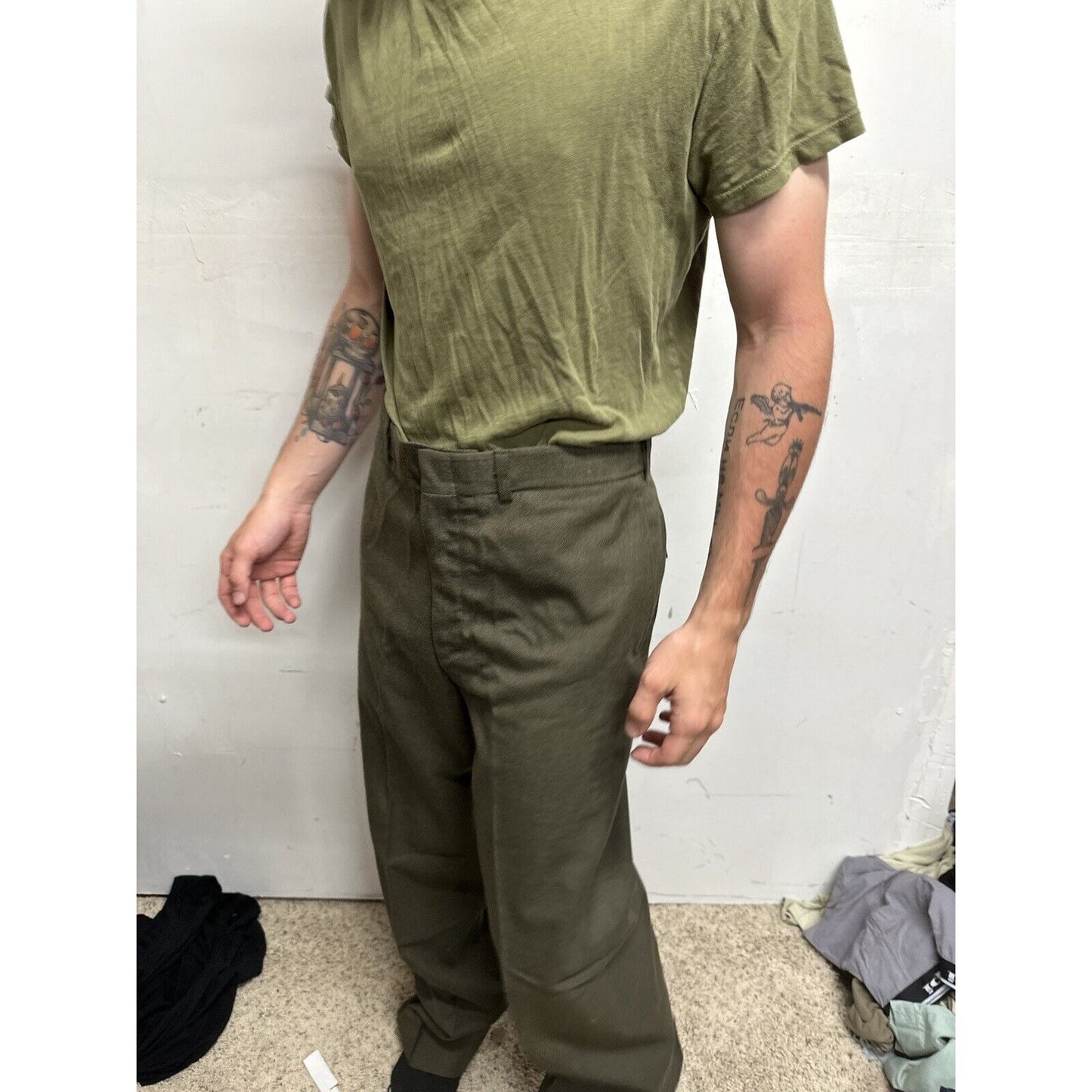 Men’s Usmc Marines Green Size 35L Wool Uniform Pants  Only