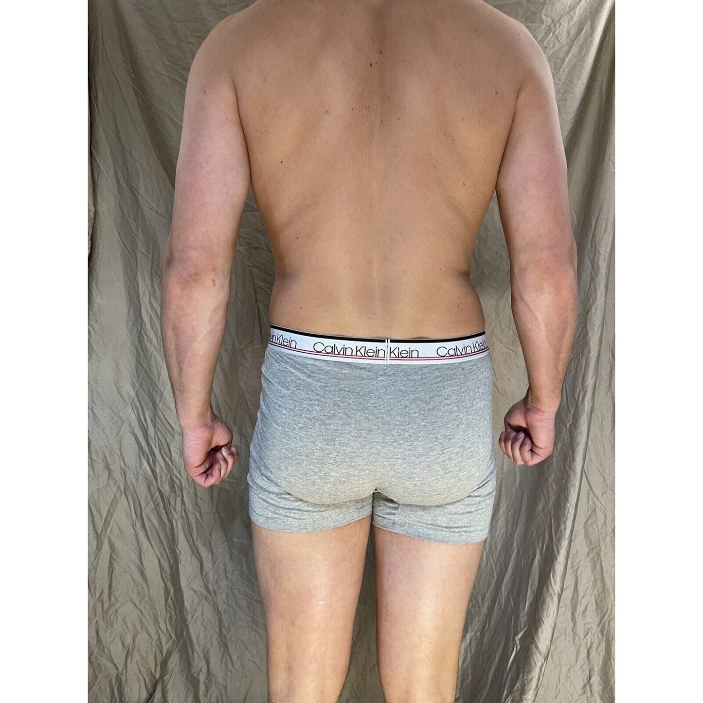 men's gray calvin klein large compression boxer briefs