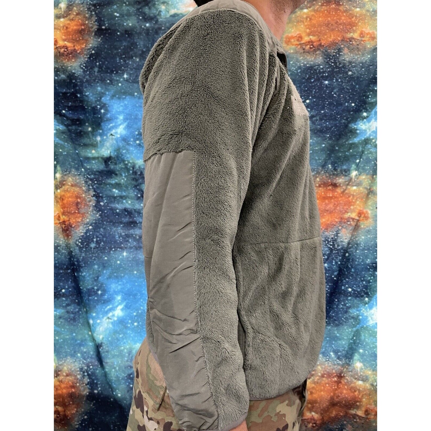 Men’s Small Short Sage Green Fleece Zip Jacket Cold Weather Gen III
