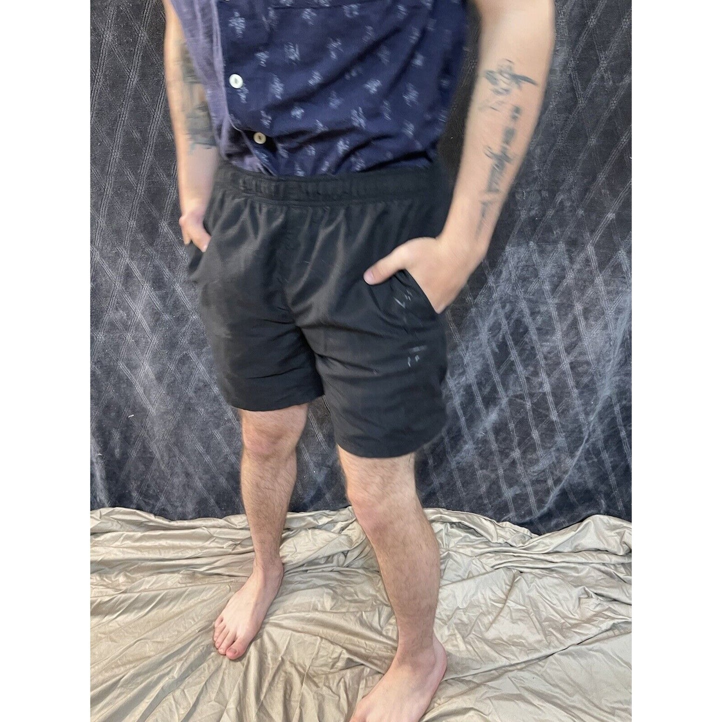 men’s arena black lined shorts japanese 105cm