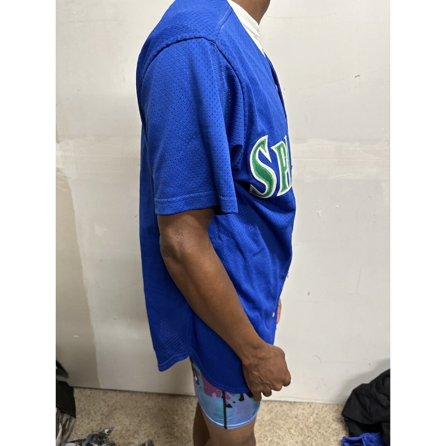 Men’s Victory Size 38 Blue Baseball Jersey Spartans