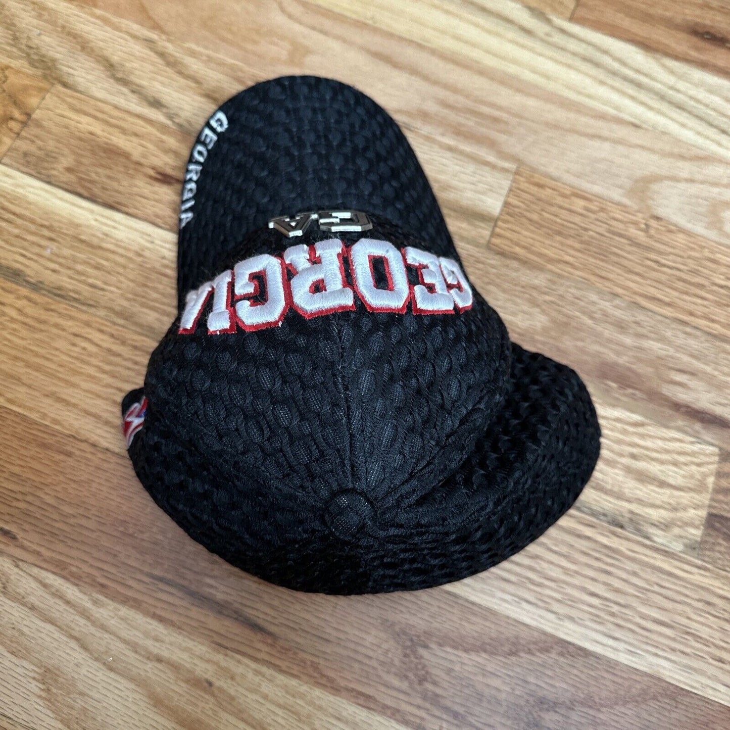 State of Georgia black baseball cap hat cap together