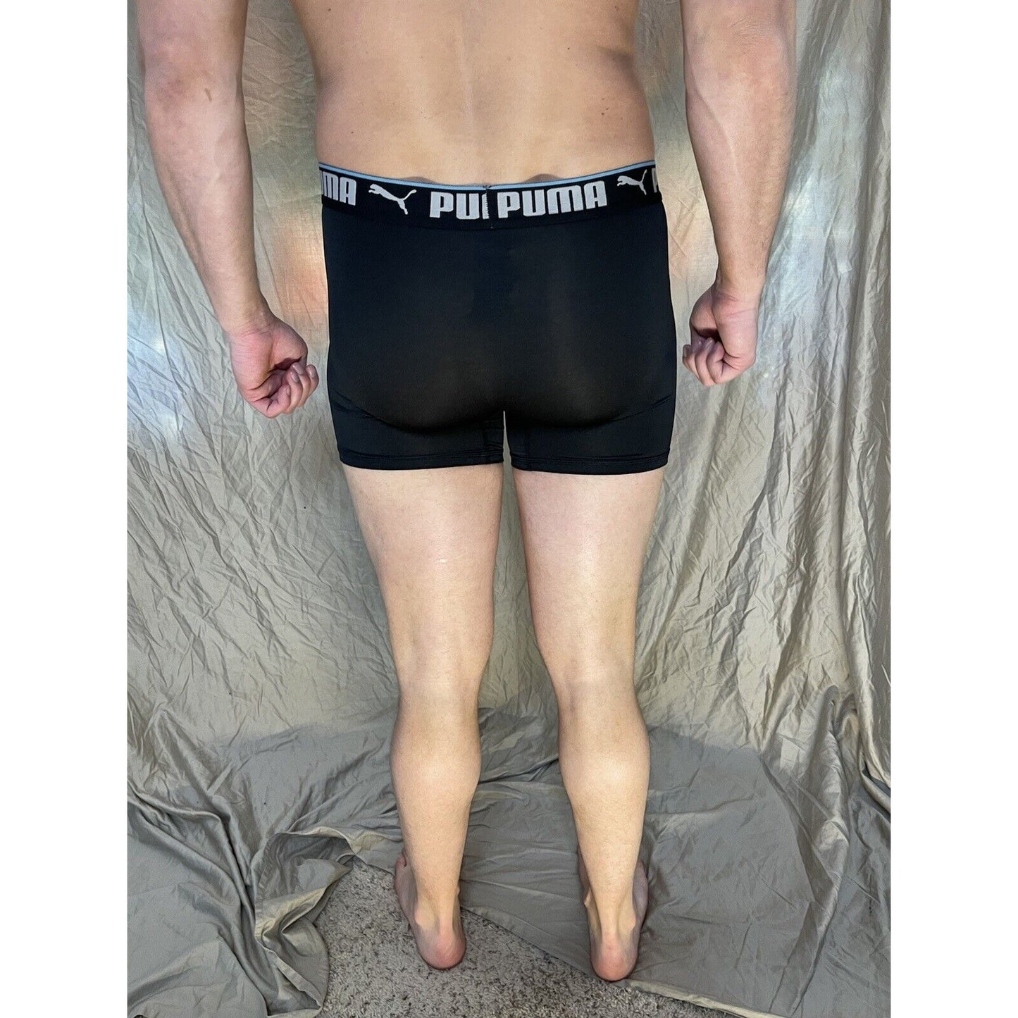 men's puma black small compression shorts