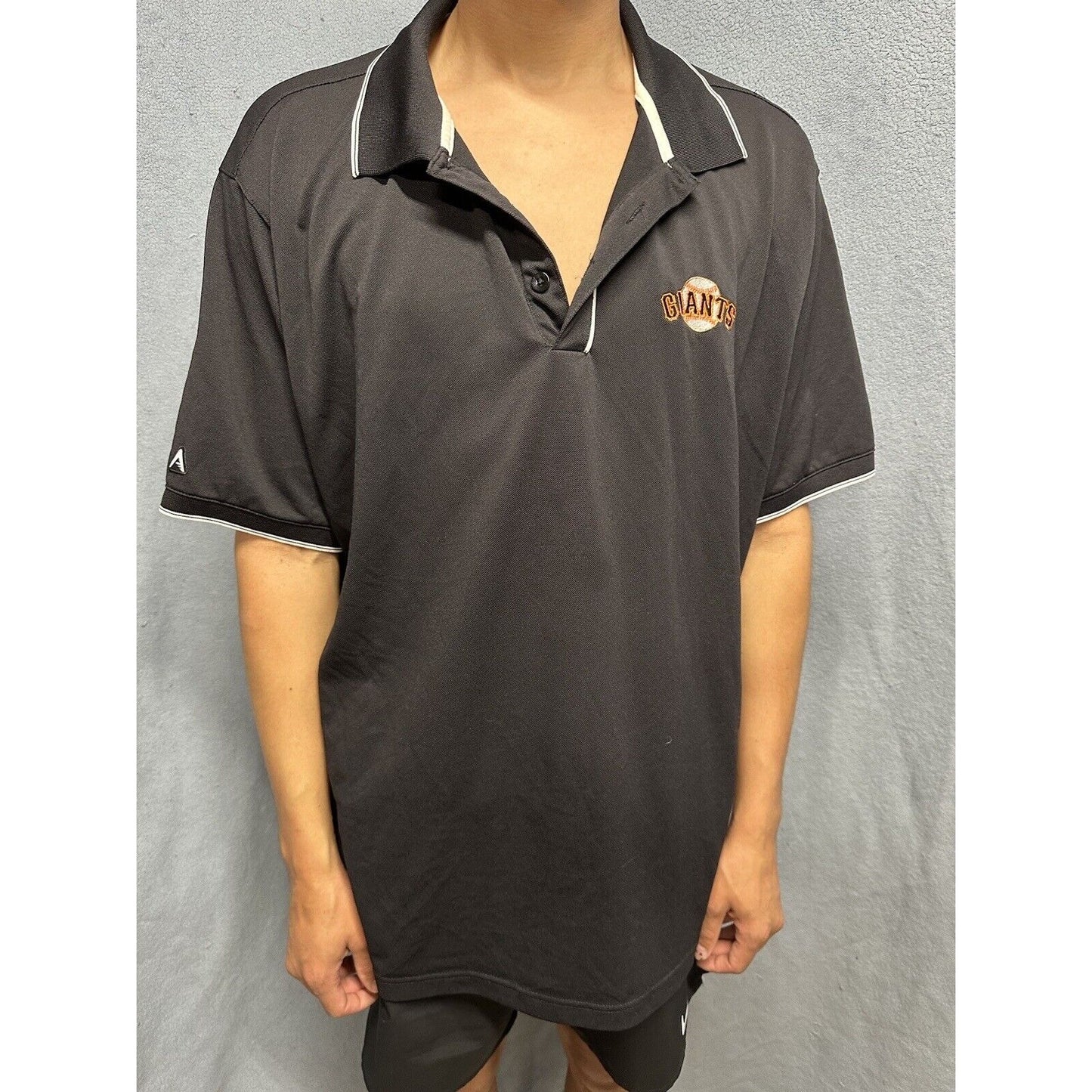 Men’s Black Antigua XXL San Francisco Giants Baseball Polo Shirt