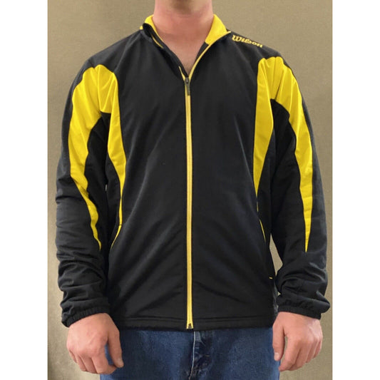 Wilson Men’s Large Black Yellow Mesh Polyester Full-zip Jacket