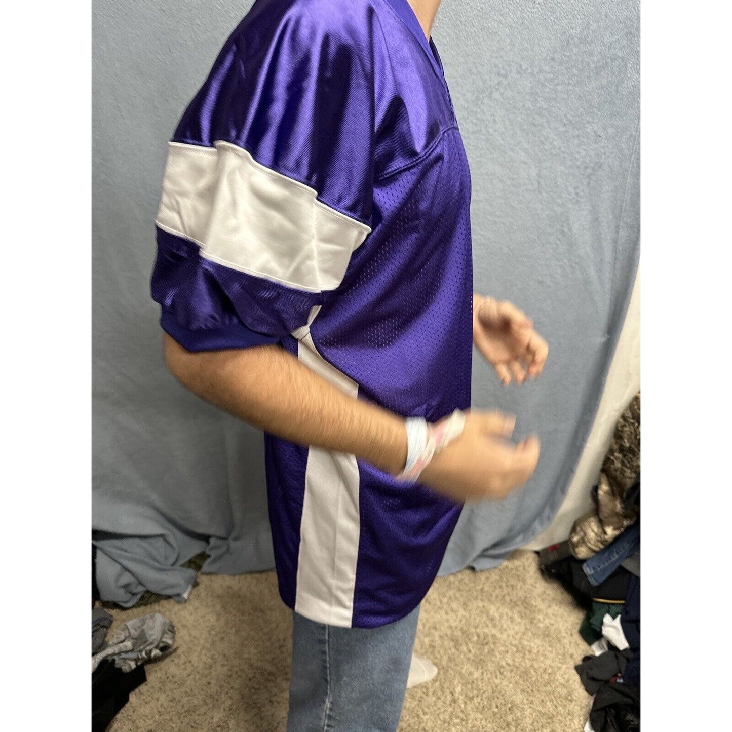 Men’s Purple And White Champro Medium Football Jersey