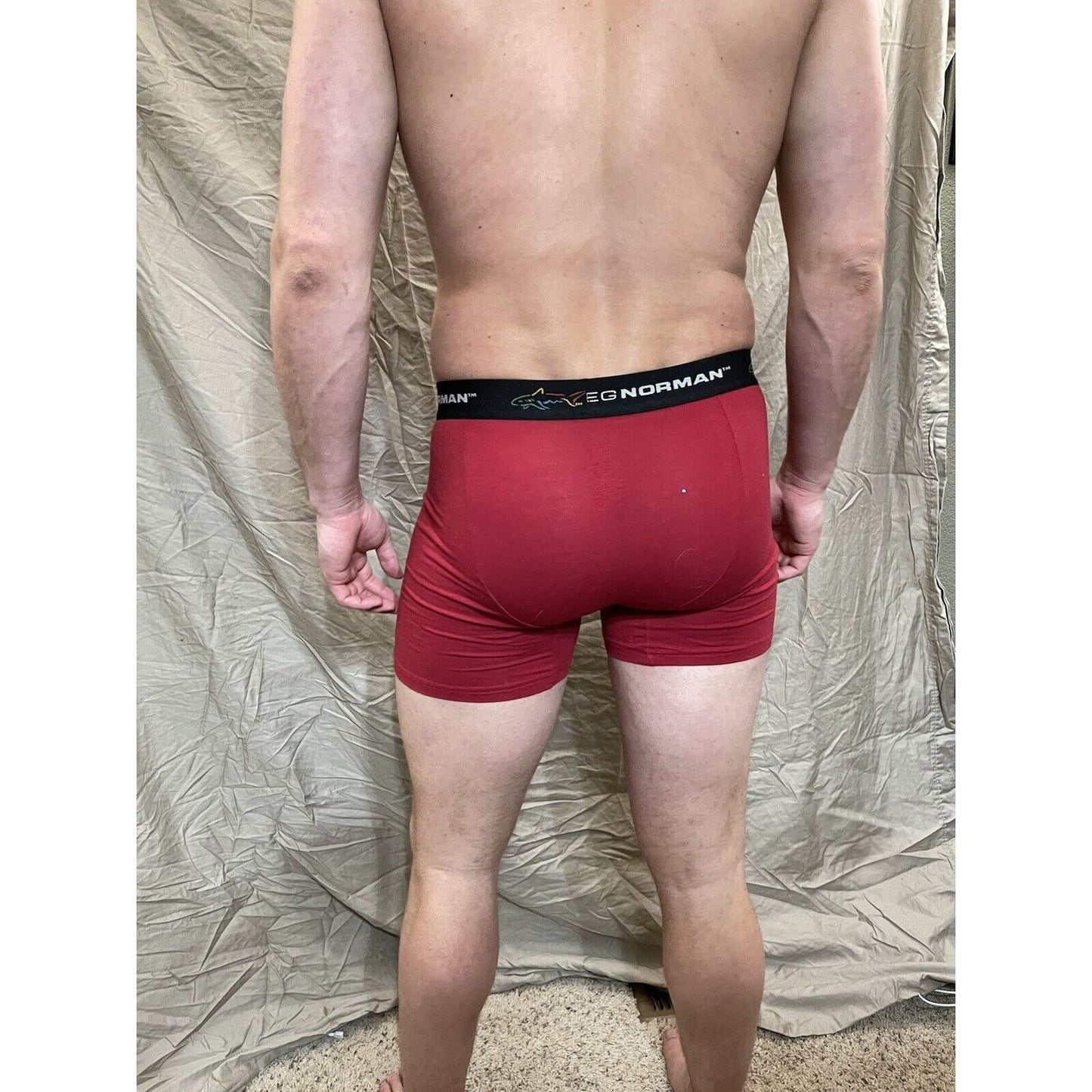 men's greg norman red small compression shorts