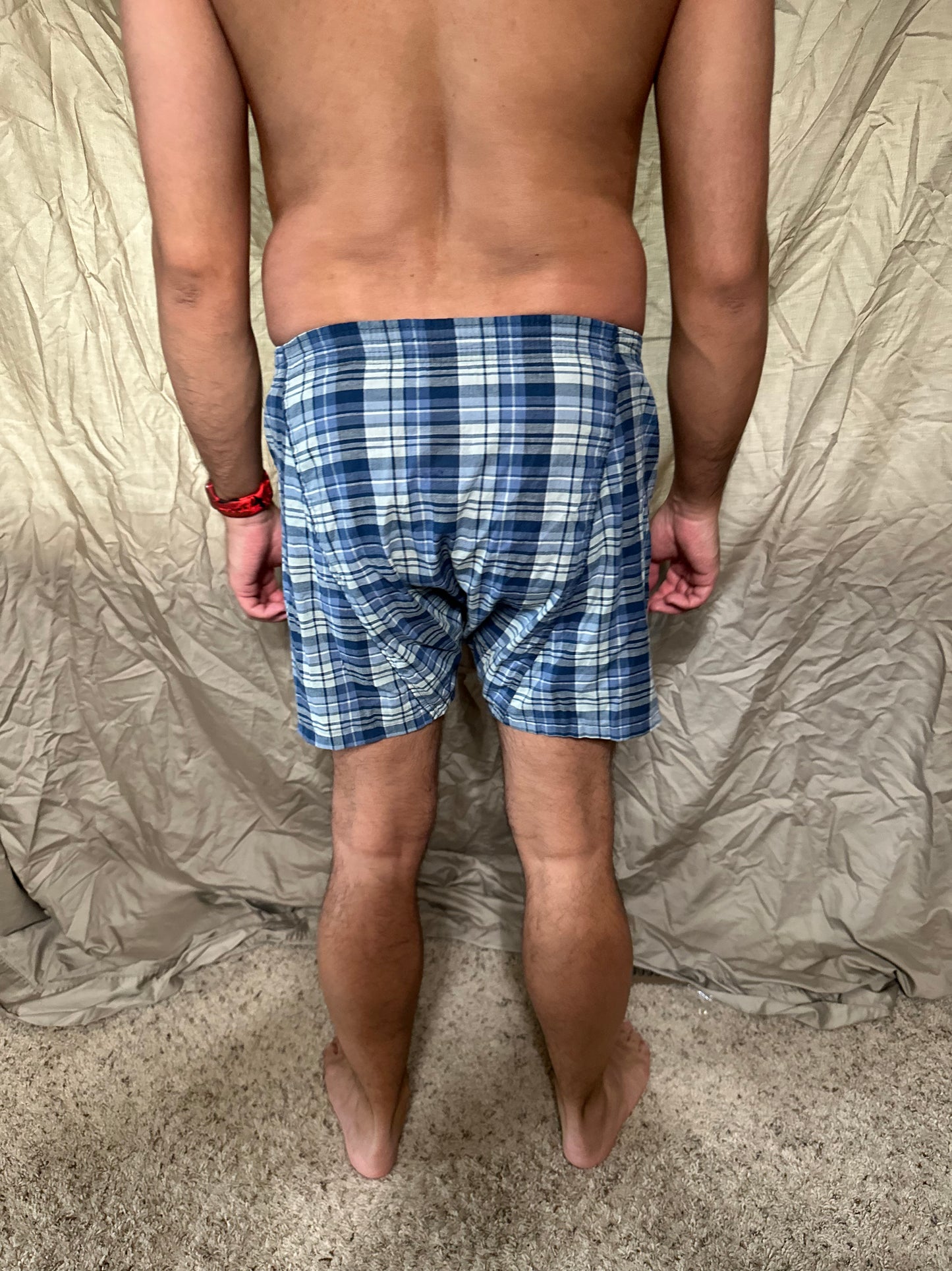 Men’s George blue plaid boxers size small boxer shorts