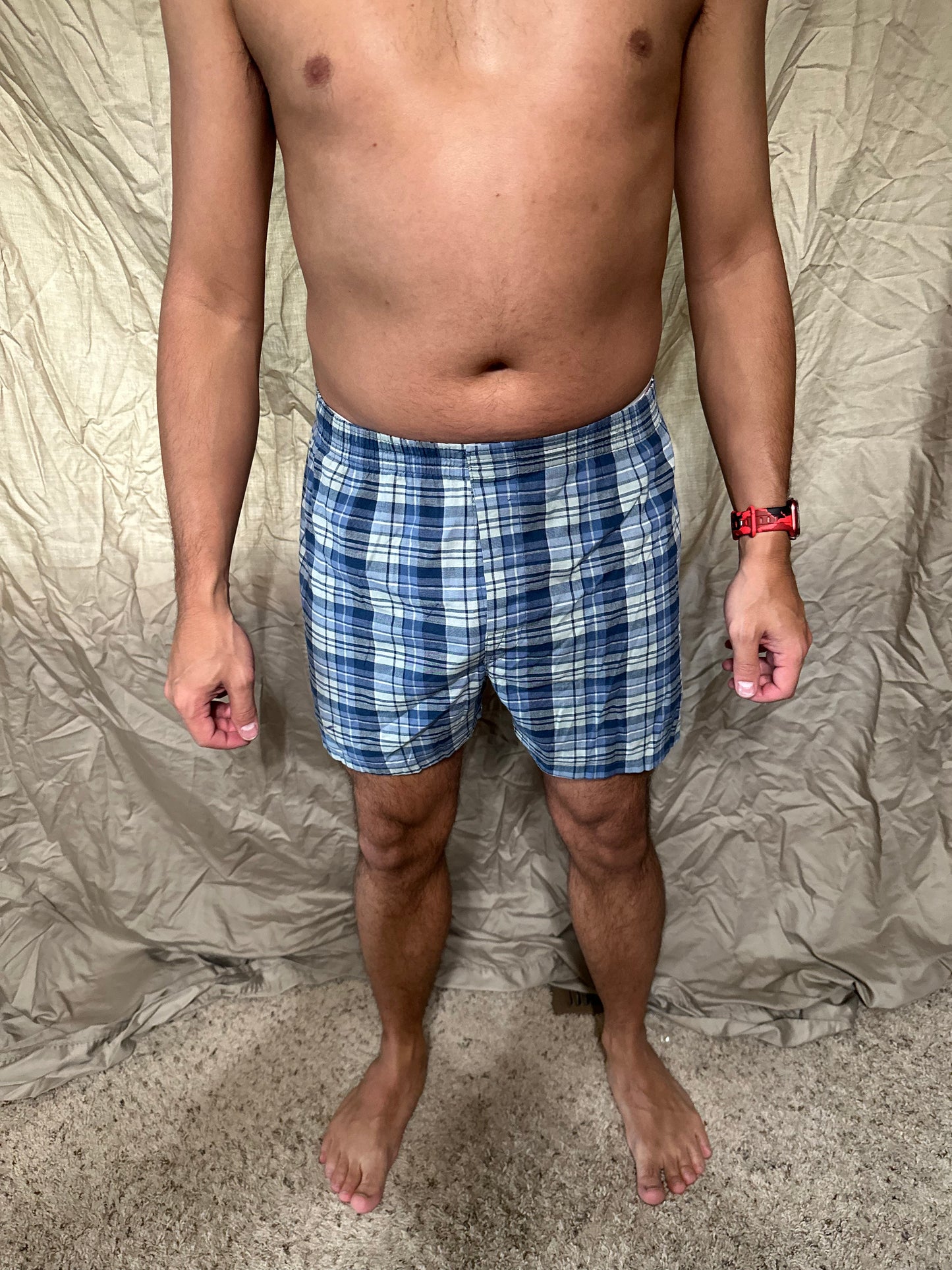 Men’s George blue plaid boxers size small boxer shorts