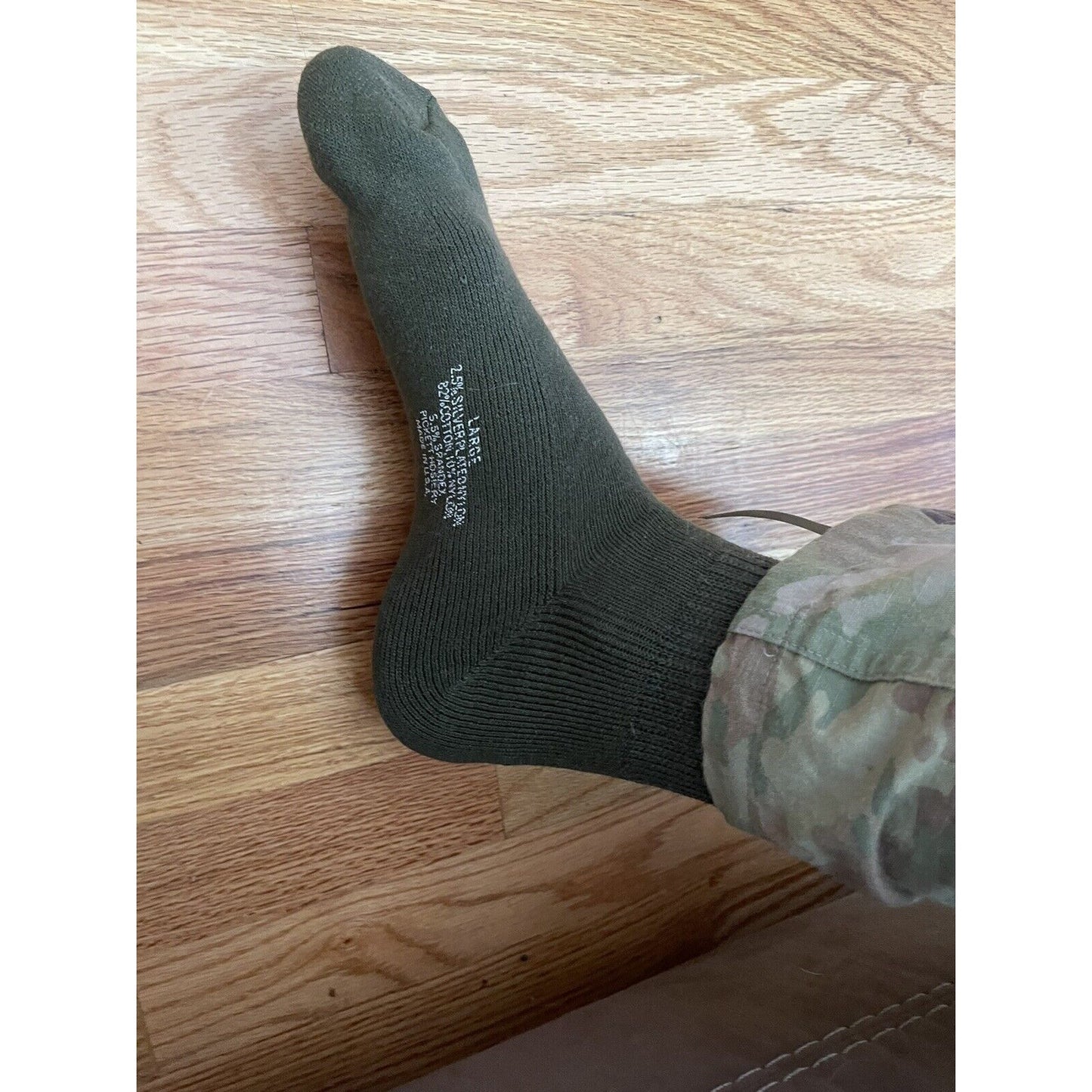 Military Defense Logistics Agency Boot socks L Olive  Green 80% cotton18% nylon