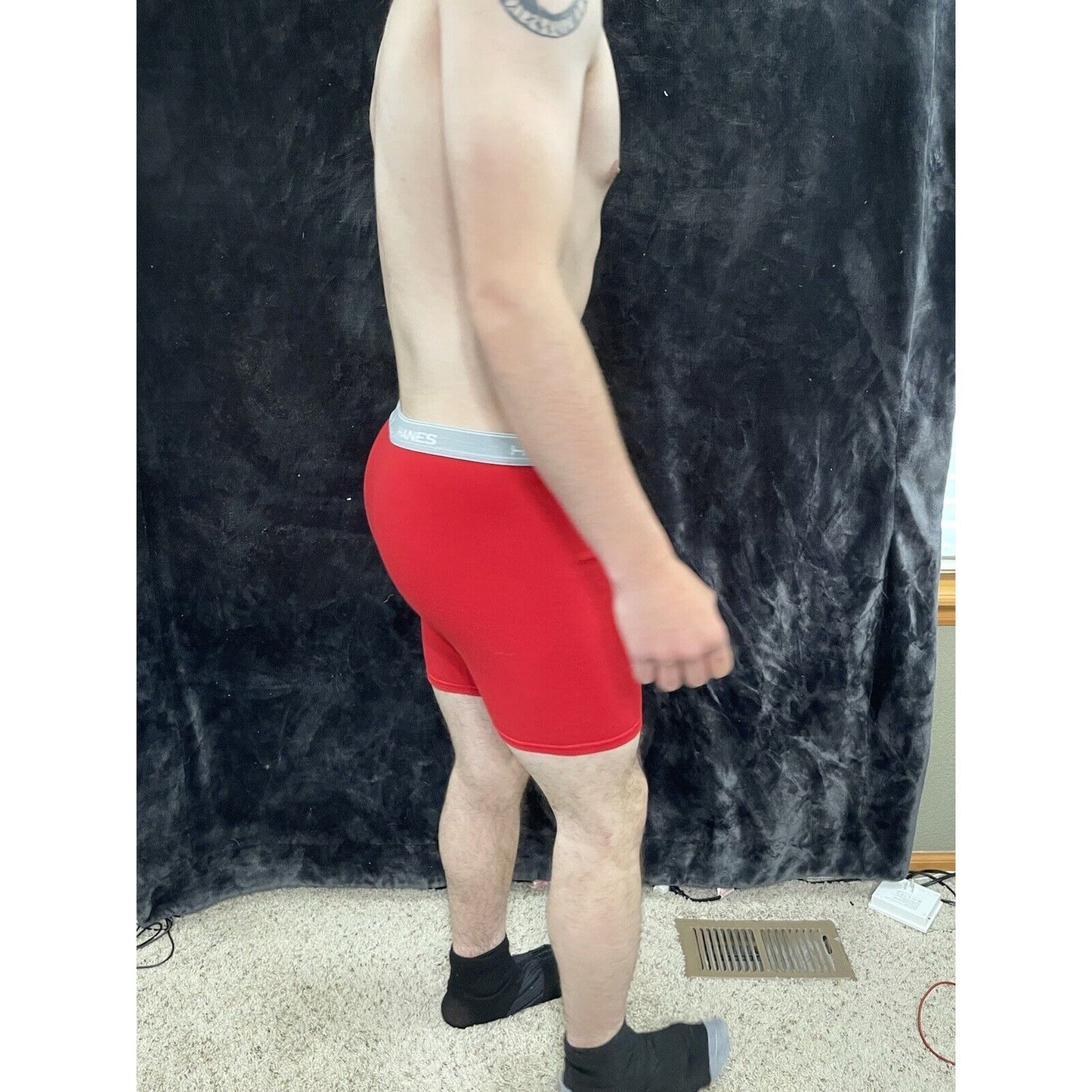 Men’s Red Hanes Boxer Briefs Medium Comfort Flex