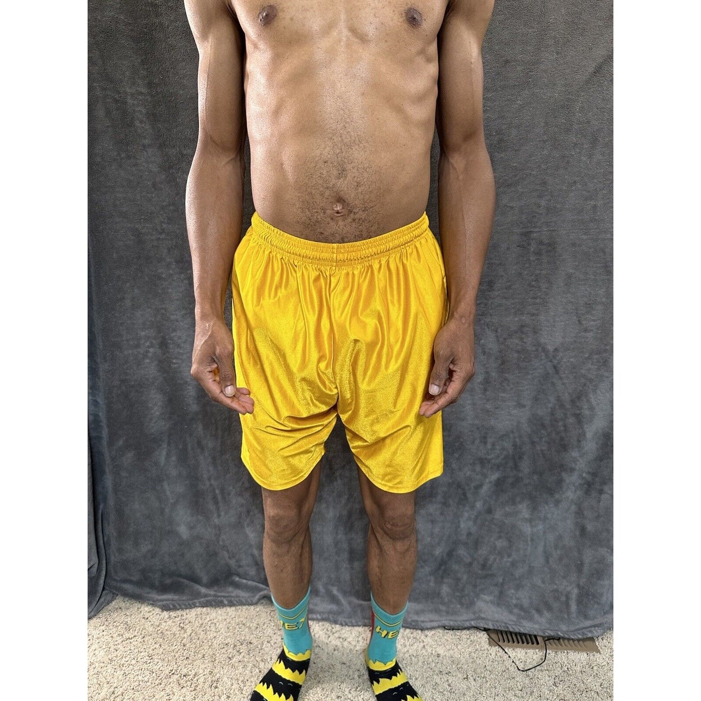 Men’s Gold Dazzle Medium Russell Athletic Shorts With Pockets