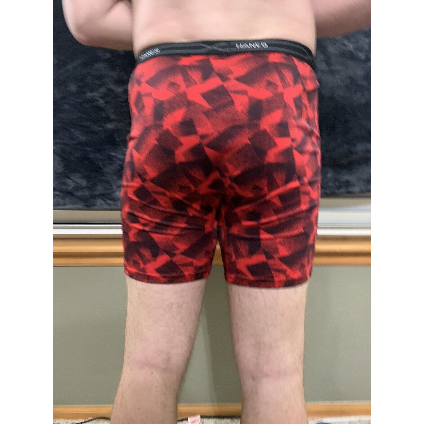 Hanes Men's X-Temp Comfort Cool Boxer Briefs, Red/Black Moisture Wicking Large