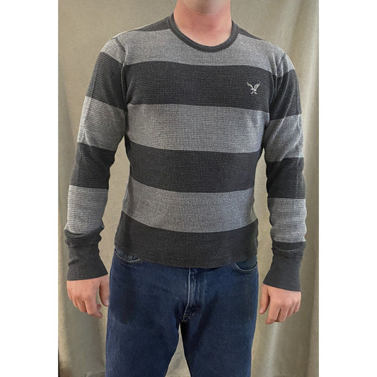 American Eagle Outfitters Vintage Fit Gray Stripes Men’s Large Cotton Pullover