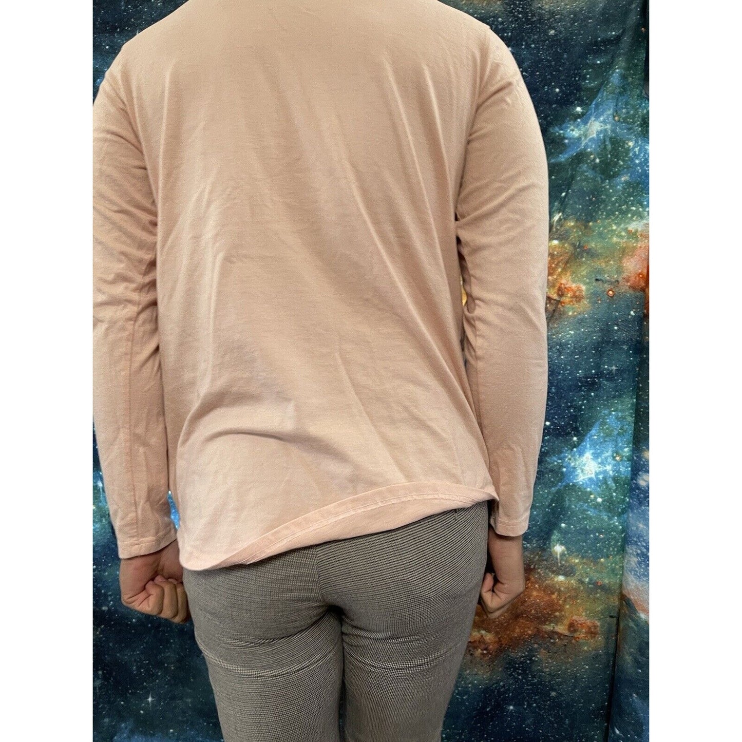 Men’s Fashion nova large long sleeve side zipper pullover Peach Color