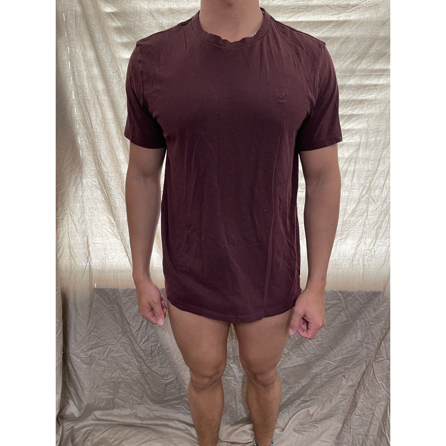 men's maroon american eagle medium standard fit t-shirt